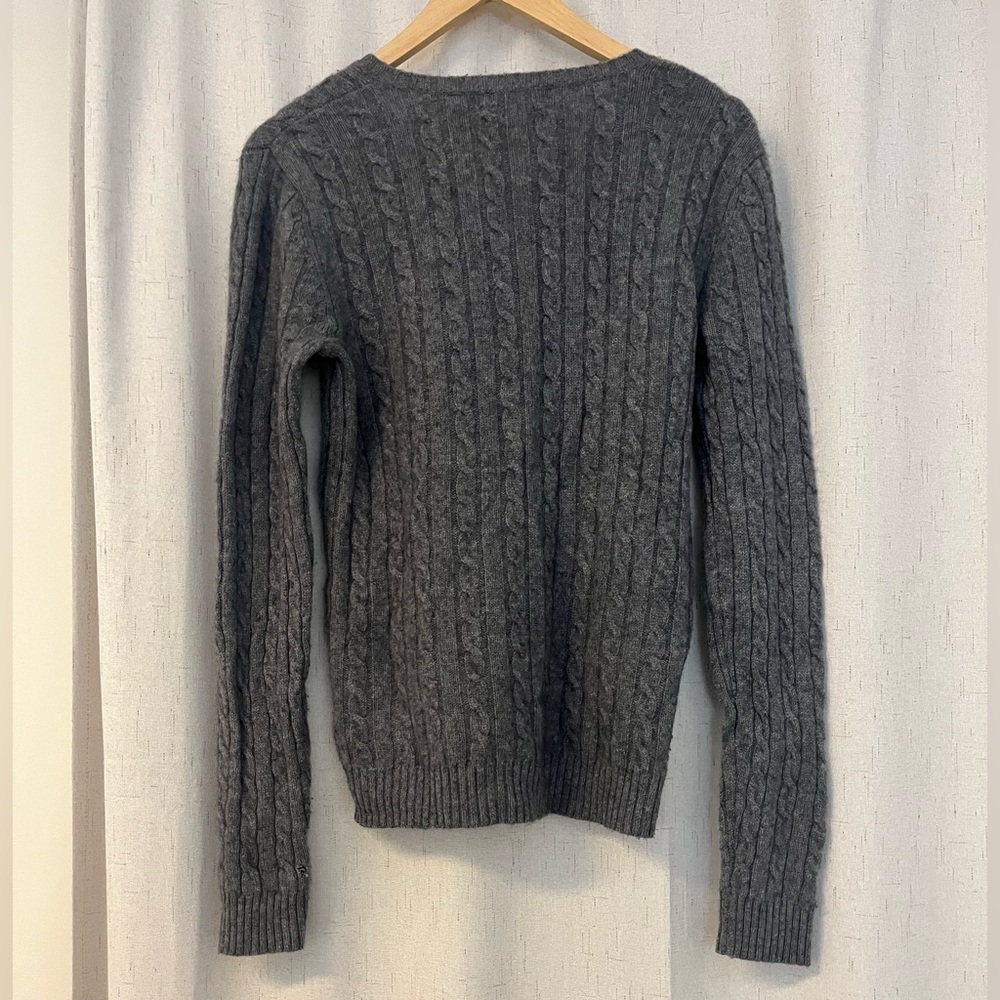 Ralph Lauren 100% Cashmere Charcoal V-Neck Sweater - Picture 5 of 9